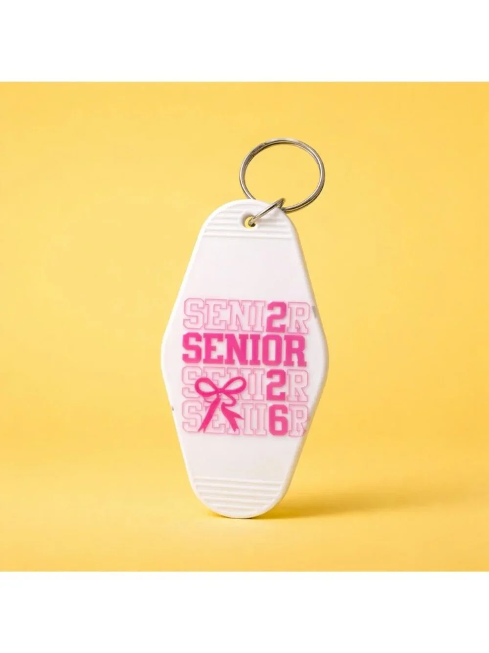 Graduation Year 2026 Pink & White Retro Motel Keychain